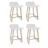 Lot de 4 tabourets pieds bois naturel Cador