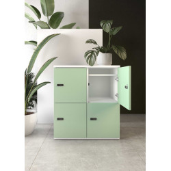 Casier de rangement blanc/vert Alix