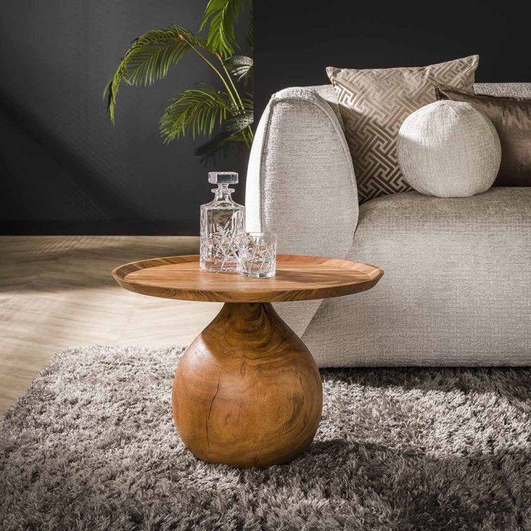 Table basse ronde en acacia massif naturel Ø 60 cm Amazonie