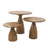 Lot de 3 tables rondes en acacia massif naturel Amazonie