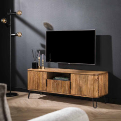 Meuble TV style industriel en bois de manguier 135 cm Horizon