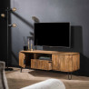 Meuble TV style industriel en bois de manguier 135 cm Horizon