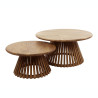 Lot de 2 tables basses rondes en bois de manguier Twister