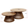 Lot de 2 tables basses rondes en bois de manguier Twister