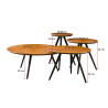 Lot de 4 tables basses rondes industrielles en teck Beka