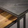 Lot de 2 tables basses industrielles ardoise et bois massif Cyrielle