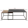 Lot de 2 tables basses industrielles ardoise et bois massif Cyrielle