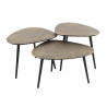 Lot de 3 tables triangulaires industrielles or antique Katleen