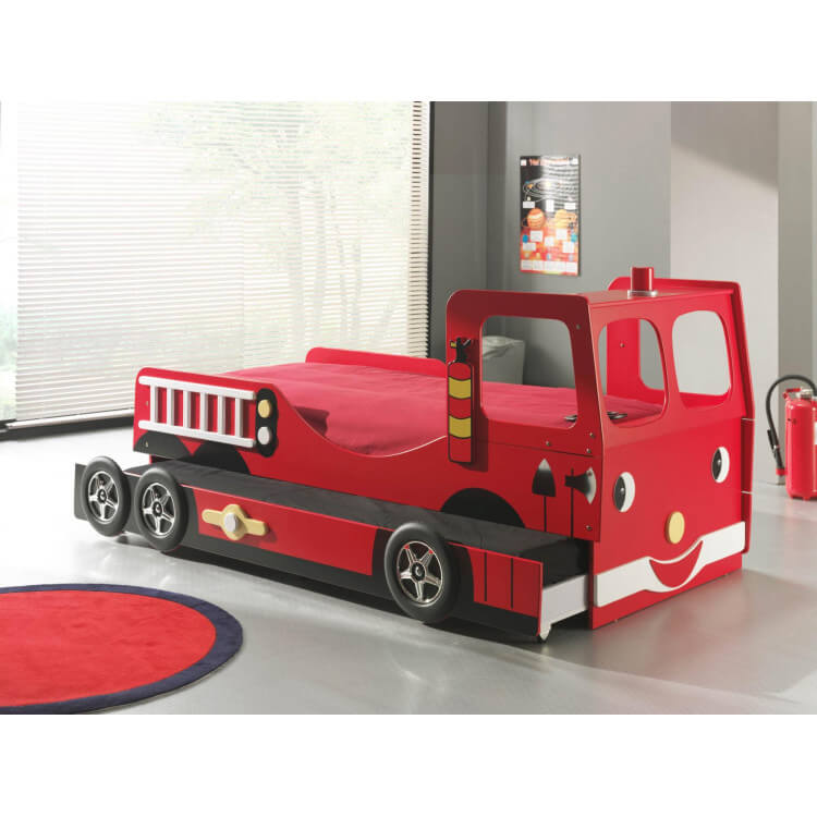 Tiroir Lit Pompier De Avec Camion Enfant Truck 6gb7fy