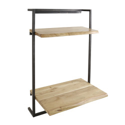 Bureau mural industriel en acacia massif naturel Anna