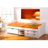 Lit banquette contemporain en pin massif blanc Alonzo