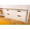 Lit banquette contemporain en pin massif blanc Alonzo