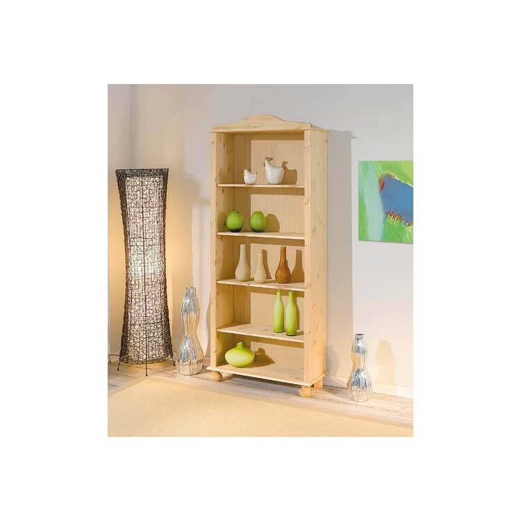 Etagère contemporaine 5 niveaux en pin massif naturel Essy