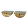 Lot de 2 chevets style nature en acacia massif naturel Isaline