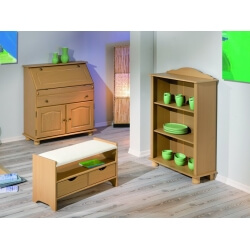 Etagère contemporaine 3 niveaux en pin massif coloris Sahara Parvi