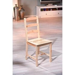 Chaise de cuisine en pin massif naturel Claudus