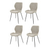 Lot de 4 chaises de salle à manger moderne en tissu bouclé Selma