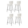 Lot de 4 tabourets moderne en tissu bouclé Selma