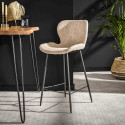 Lot de 4 tabourets moderne en tissu bouclé Selma