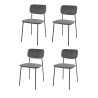 Lot de 4 chaises modernes empilables en velours Marilina