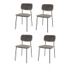 Lot de 4 chaises modernes empilables en velours Marilina