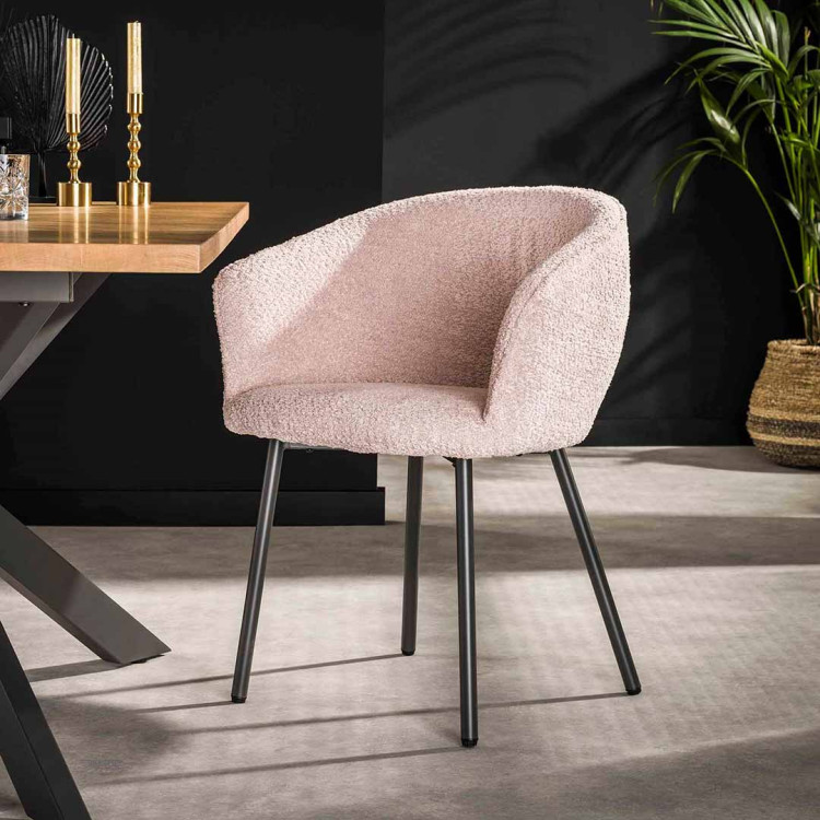 Lot de 2 fauteuils moderne en tissu bouclé Coralia