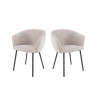 Lot de 2 fauteuils moderne en tissu bouclé Coralia