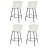 Lot de 4 tabourets modernes en tissu bouclé Coralia