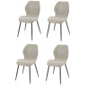 Lot de 4 chaises modernes de salle à manger en tissu bouclé Elodie