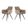 Lot de 2 fauteuils pivotants modernes en tissu bouclé Romaric