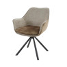 Fauteuil moderne pivotant en tissu et velous Olivier