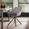 Fauteuil moderne pivotant en tissu et velous Olivier