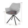 Fauteuil moderne pivotant en tissu et velous Olivier