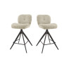 Lot de 2 tabourets pivotants modernes en tissu bouclé Jessica