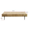 Table basse rectangulaire industrielle en acacia massif naturel Benja