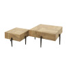 Lot de 2 tables basses industrielles en acacia massif naturel Benja