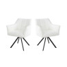 Lot de 2 fauteuils pivotants modernes en tissu bouclé Marcus