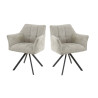 Lot de 2 fauteuils pivotants modernes en tissu bouclé Marcus