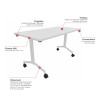 Table droite mobile abattante Fenix