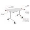 Table droite mobile abattante Fenix