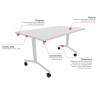 Table droite mobile abattante Fenix