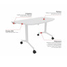 Table demi-lune mobile abattante Fenix