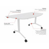 Table demi-lune mobile abattante Fenix