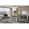 Buffet/bahut contemporain 157 cm blanc/gris oxyde Haroma