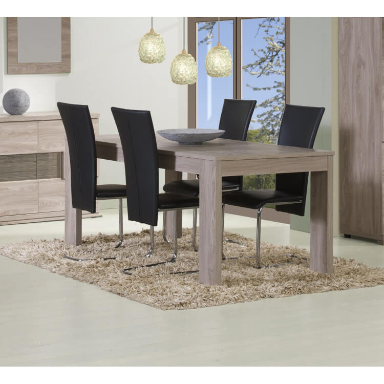 Table de salle à manger contemporaine coloris Memphis oak Gusto