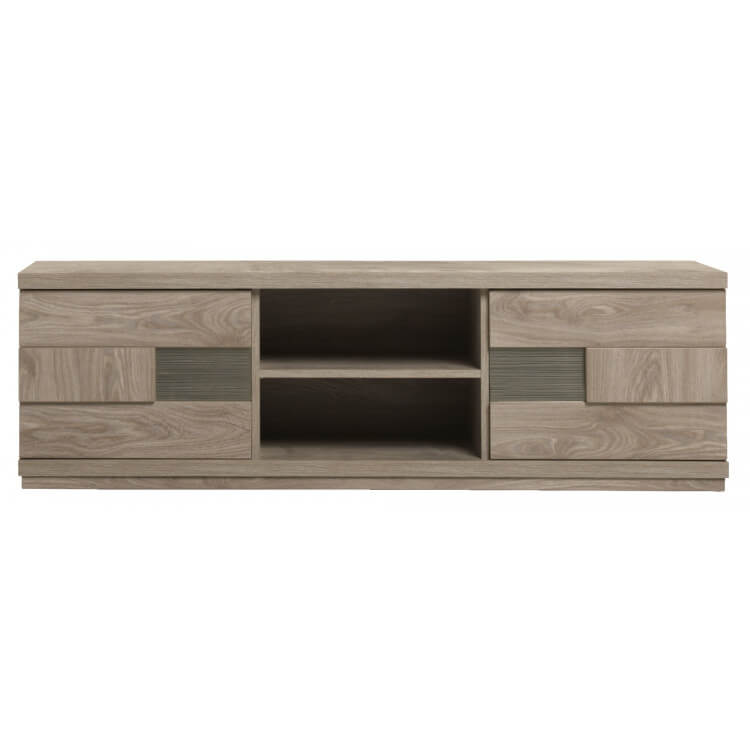 Meuble TV contemporain 2 portes/2 niches coloris Memphis oak Gusto