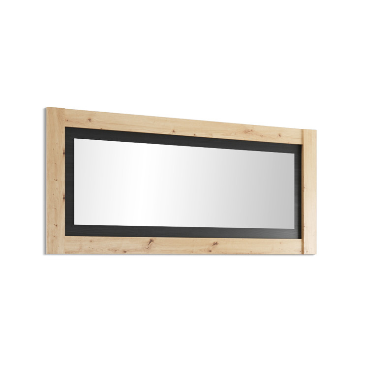 Miroir rectangulaire contemporain chêne/anthracite Kristen