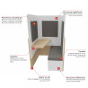 Cabine acoustique avec tablette et assise Calme