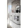 Buffet/bahut design laqué blanc 2 portes/4 tiroirs Alliance