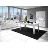 Buffet/bahut design laqué blanc 2 portes/4 tiroirs Alliance